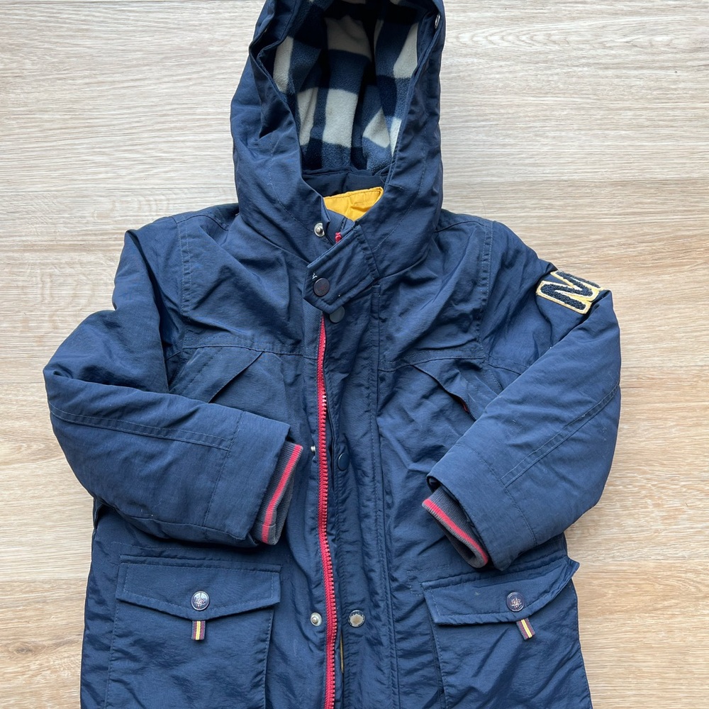 Navy Hooded Jacket with Patch